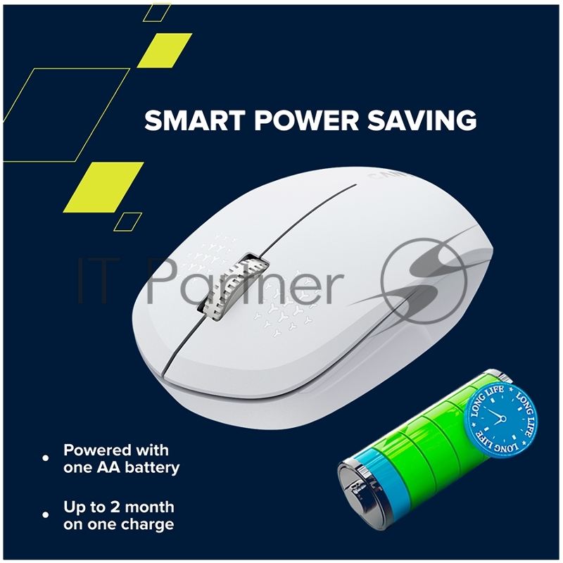 Мышь CANYON MW-04, Bluetooth Wireless optical mouse with 3 buttons, DPI 1200 , with1pc AA canyon turbo Alkaline battery,White, 103*61*38.5mm, 0.047kg