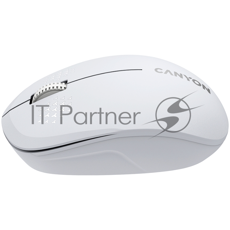 Мышь CANYON MW-04, Bluetooth Wireless optical mouse with 3 buttons, DPI 1200 , with1pc AA canyon turbo Alkaline battery,White, 103*61*38.5mm, 0.047kg