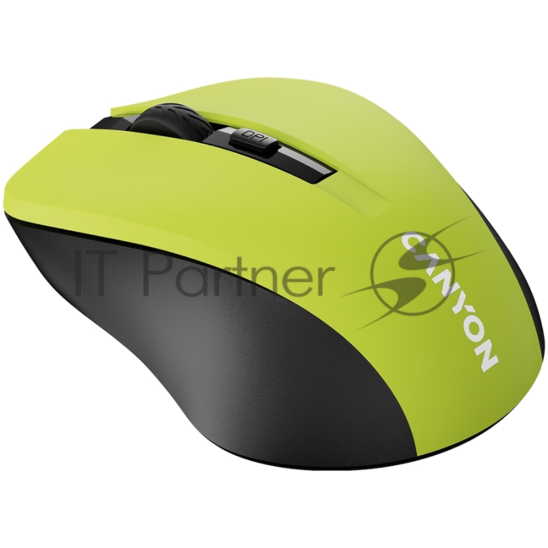 Мышь CANYON MW-1, Yellow 2.4GHz wireless optical mouse with 3 buttons, 800/1200/1600 DPI adjustable
