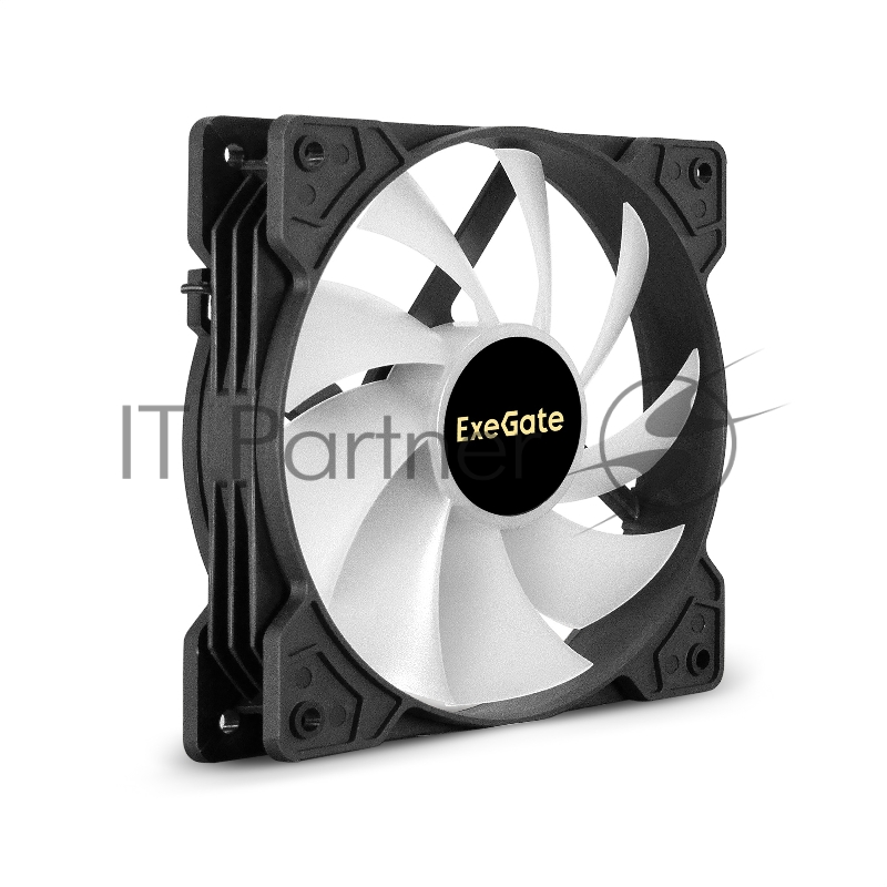 Вентилятор 12В DC с подсветкой ExeGate EX12025H3P4PMY-PWM.ARGB (120x120x25 мм, Hydraulic bearing (гидродинамический), 5V ARGB 3pin, 4pin PWM, 1200RPM, ARGB подсветка, 26dBA)