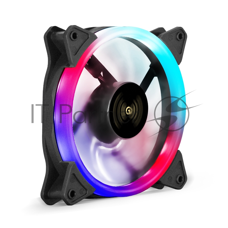 Вентилятор 12В DC с подсветкой ExeGate EX12025H3P4PSR-PWM.ARGB (120x120x25 мм, Hydraulic bearing (гидродинамический), 5V ARGB 3pin, 4pin PWM, 1200RPM, ARGB подсветка, 26dBA)