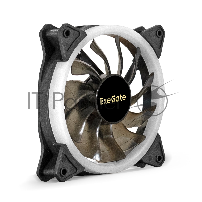 Вентилятор 12В DC с подсветкой ExeGate EX12025H3P4PSR-PWM.ARGB (120x120x25 мм, Hydraulic bearing (гидродинамический), 5V ARGB 3pin, 4pin PWM, 1200RPM, ARGB подсветка, 26dBA)