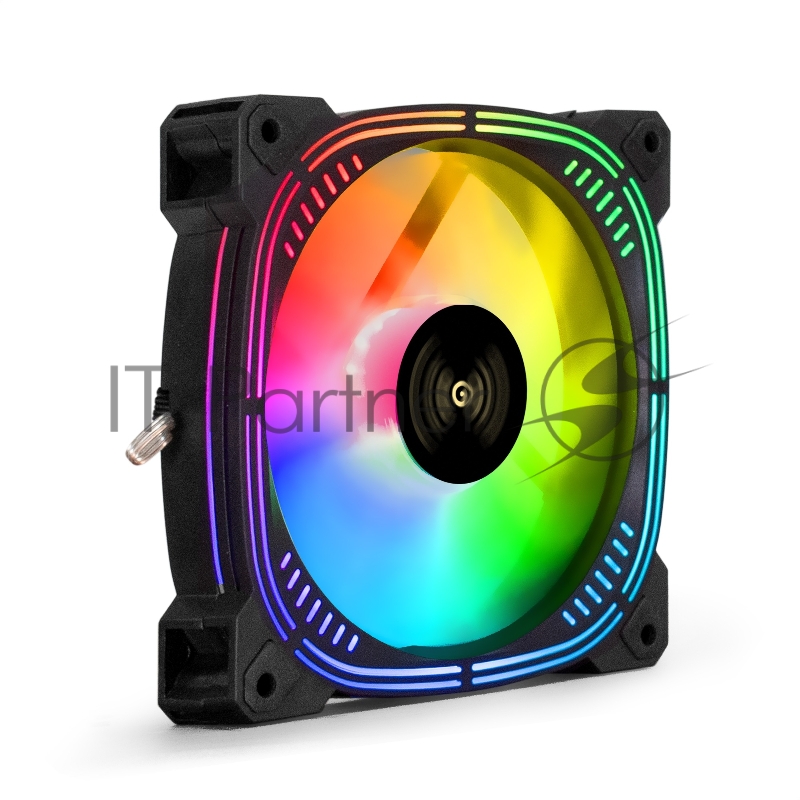 Вентилятор 12В DC с подсветкой ExeGate EX12025H3P4PSU-PWM.ARGB (120x120x25 мм, Hydraulic bearing (гидродинамический), 5V ARGB 3pin, 4pin PWM, 1200RPM, ARGB подсветка, 26dBA)