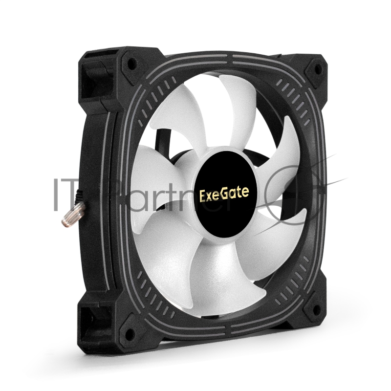 Вентилятор 12В DC с подсветкой ExeGate EX12025H3P4PSU-PWM.ARGB (120x120x25 мм, Hydraulic bearing (гидродинамический), 5V ARGB 3pin, 4pin PWM, 1200RPM, ARGB подсветка, 26dBA)
