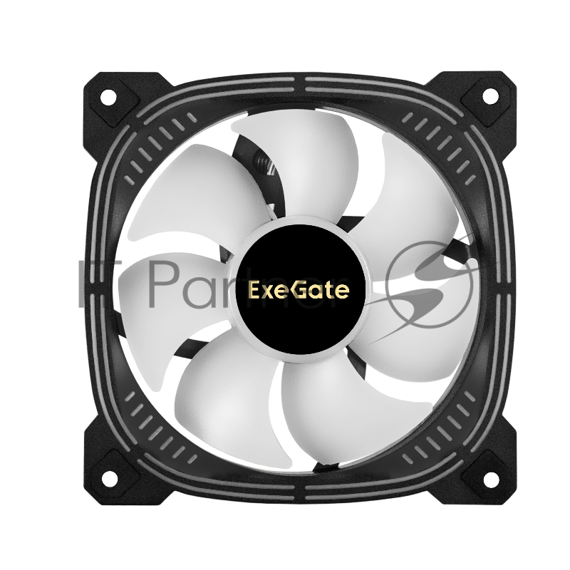 Вентилятор 12В DC с подсветкой ExeGate EX12025H3P4PSU-PWM.ARGB (120x120x25 мм, Hydraulic bearing (гидродинамический), 5V ARGB 3pin, 4pin PWM, 1200RPM, ARGB подсветка, 26dBA)