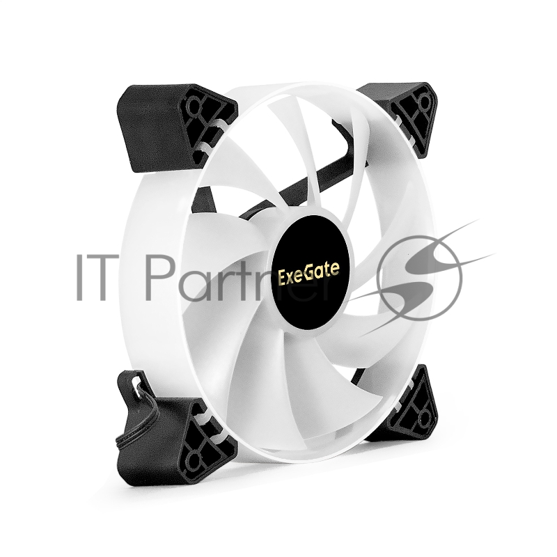 Вентилятор 12В DC с подсветкой ExeGate EX12025H3P4PYH-PWM.ARGB (120x120x25 мм, Hydraulic bearing (гидродинамический), 5V ARGB 3pin, 4pin PWM, 1200RPM, ARGB подсветка, 26dBA)