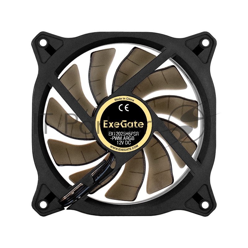 Вентилятор 12В DC с подсветкой ExeGate EX12025H6PSR-PWM.ARGB (120x120x25 мм, Hydraulic bearing (гидродинамический), 6pin, 1200RPM, ARGB подсветка, 33dBA)