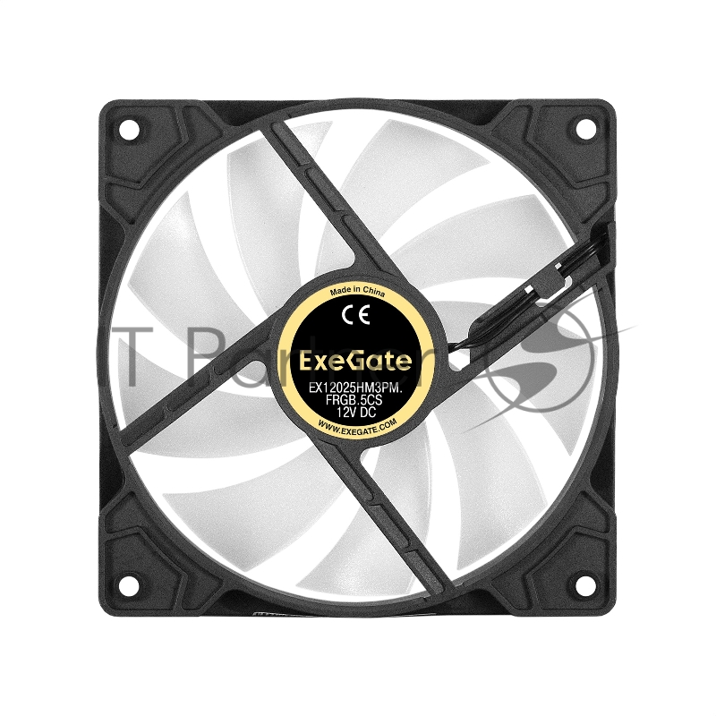 Вентилятор 12В DC с подсветкой ExeGate EX12025HM3PM.FRGB.5CS (120x120x25 мм, Hydraulic bearing (гидродинамический), 3pin+Molex, FRGB подсветка, 24dBA)