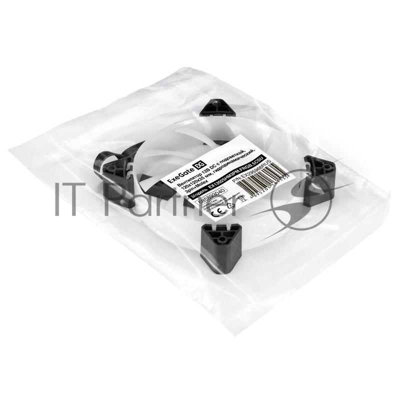 Вентилятор 12В DC с подсветкой ExeGate EX12025HM3PM.FRGB.5CSU (120x120x25 мм, Hydraulic bearing (гидродинамический), 3pin+Molex, FRGB подсветка, 24dBA)