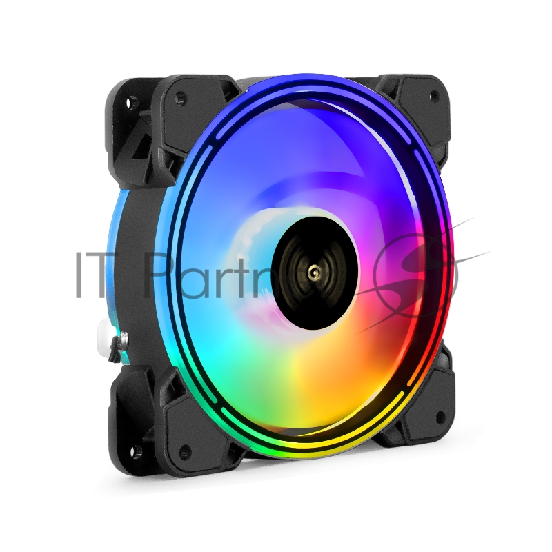 Вентилятор 12В DC с подсветкой ExeGate EX12025HM3PM.FRGB.7O5CSU (120x120x25 мм, Hydraulic bearing (гидродинамический), 3pin+Molex, FRGB подсветка, 24dBA)