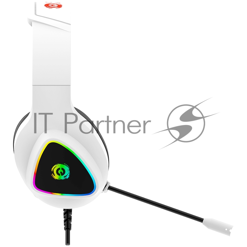 Гарнитура CANYON Shadder GH-6, RGB gaming headset with Microphone, Microphone frequency response: 20HZ~20KHZ, ABS+ PU leather, USB*1*3.5MM jack plug, 2.0M PVC cable, weight: 300g, White