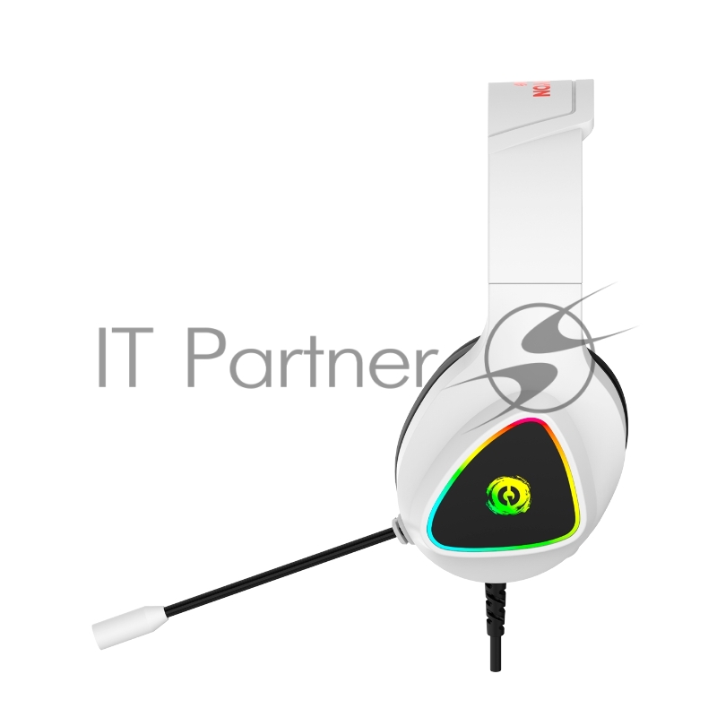 Гарнитура CANYON Shadder GH-6, RGB gaming headset with Microphone, Microphone frequency response: 20HZ~20KHZ, ABS+ PU leather, USB*1*3.5MM jack plug, 2.0M PVC cable, weight: 300g, White