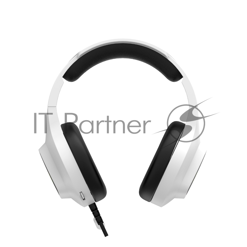 Гарнитура CANYON Shadder GH-6, RGB gaming headset with Microphone, Microphone frequency response: 20HZ~20KHZ, ABS+ PU leather, USB*1*3.5MM jack plug, 2.0M PVC cable, weight: 300g, White