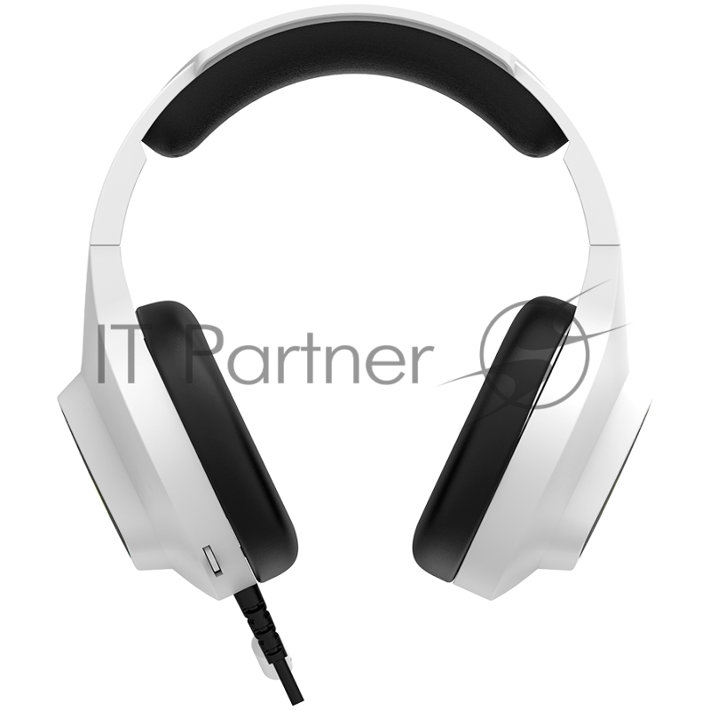 Гарнитура CANYON Shadder GH-6, RGB gaming headset with Microphone, Microphone frequency response: 20HZ~20KHZ, ABS+ PU leather, USB*1*3.5MM jack plug, 2.0M PVC cable, weight: 300g, White