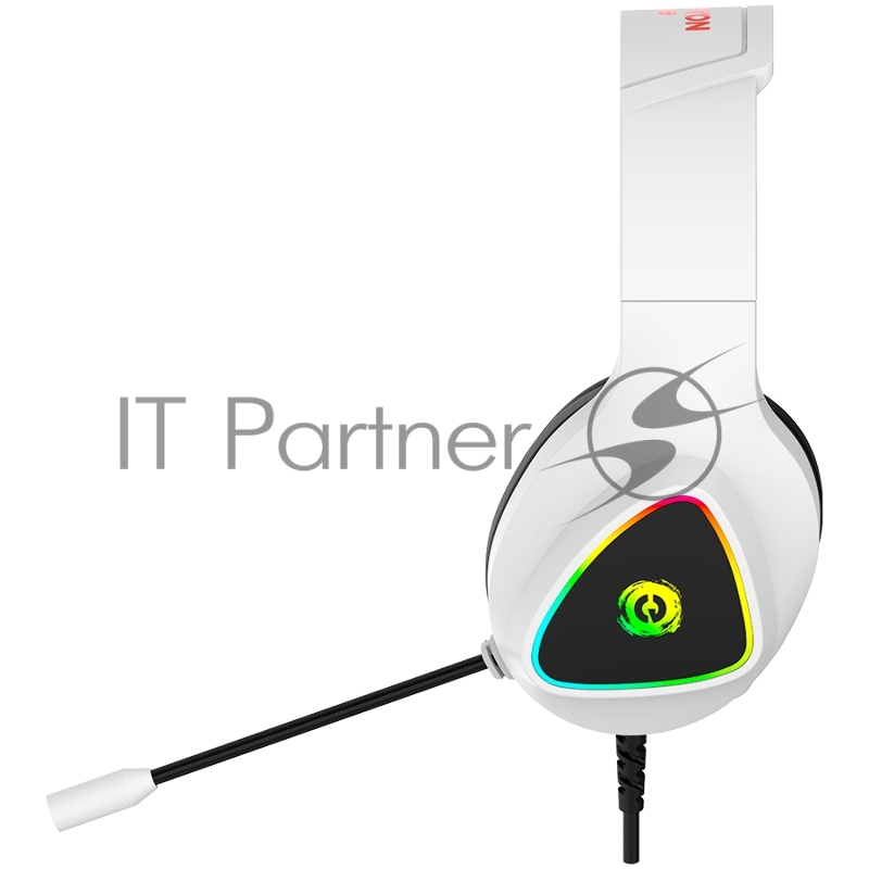 Гарнитура CANYON Shadder GH-6, RGB gaming headset with Microphone, Microphone frequency response: 20HZ~20KHZ, ABS+ PU leather, USB*1*3.5MM jack plug, 2.0M PVC cable, weight: 300g, White
