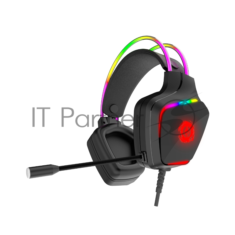Гарнитура CANYON Darkless GH-9A, RGB gaming headset with Microphone, Microphone frequency response: 20HZ~20KHZ, ABS+ PU leather, USB*1*3.5MM jack plug, 2.0M PVC cable, weight:280g, black