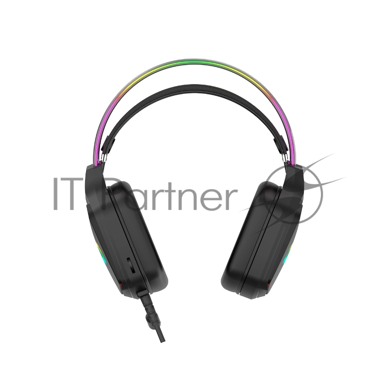 Гарнитура CANYON Darkless GH-9A, RGB gaming headset with Microphone, Microphone frequency response: 20HZ~20KHZ, ABS+ PU leather, USB*1*3.5MM jack plug, 2.0M PVC cable, weight:280g, black
