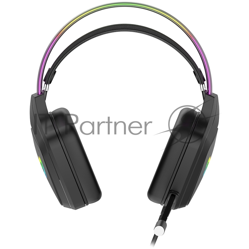 Гарнитура CANYON Darkless GH-9A, RGB gaming headset with Microphone, Microphone frequency response: 20HZ~20KHZ, ABS+ PU leather, USB*1*3.5MM jack plug, 2.0M PVC cable, weight:280g, black