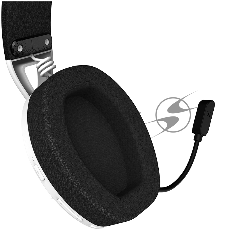 Гарнитура CANYON Ego GH-13, Gaming BT headset, +virtual 7.1 support in 2.4G mode, with chipset BK3288X, BT version 5.2, cable 1.8M, size: 198x184x79mm, White