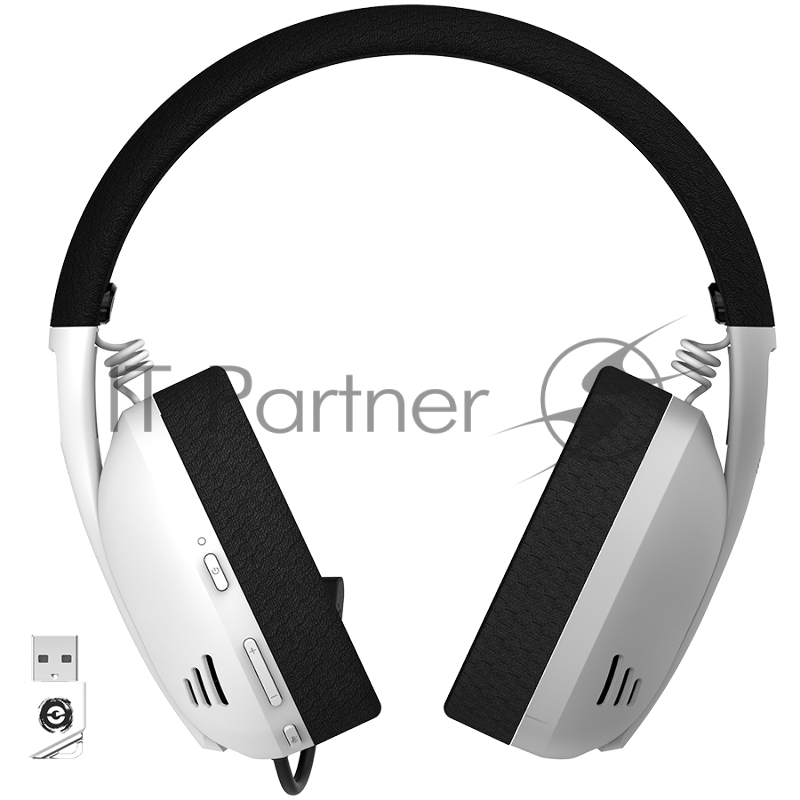Гарнитура CANYON Ego GH-13, Gaming BT headset, +virtual 7.1 support in 2.4G mode, with chipset BK3288X, BT version 5.2, cable 1.8M, size: 198x184x79mm, White