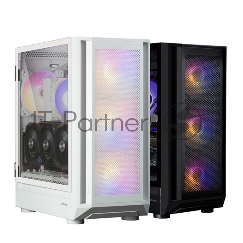 Корпус ZALMAN i6, EATX, WHITE, FRONT MESH, WINDOW, 2x3.5, 3x2.5, 1xUSB2.0, 1xUSB3.0, 1xUSB Type C, FRONT 3x140mm RGB LED, REAR 1x140mm RGB LED