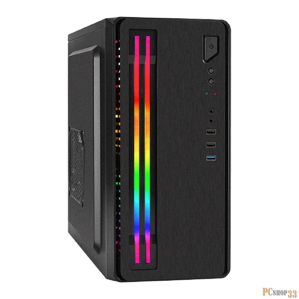 Корпус Minitower ExeGate mEVO-7805-XP600 (mATX, БП XP600 с вент. 12см, 2*USB+1*USB3.0, аудио, черный, с 2*RGB подсветкой)