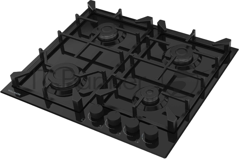 Газовая вар.поверхность WILLMARK WGH-4601BL (60см,эл.поджиг,чугун.реш,наб.