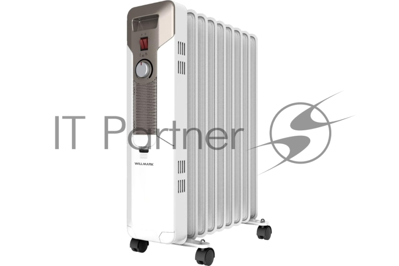 Масляный обогреватель WILLMARK WOR-2309 (2000В.,9 секц.,3 режима.,защ. от опр.,белый+серебр)