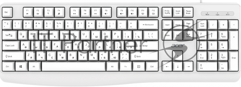 Клавиатура Acer OKW301 белый USB (ZL.KBDCC.01B)
