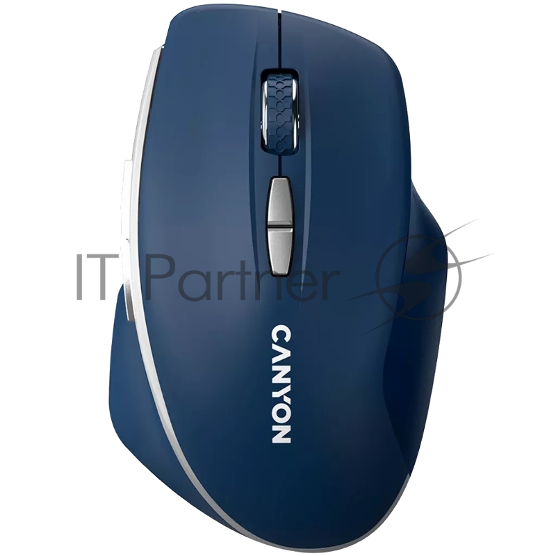 Мышь CANYON MW-21, 2.4 GHz Wireless mouse ,with 7 buttons, DPI 800/1200/1600, Battery: AAA*2pcs,Blue,72*117*41mm, 0.075kg