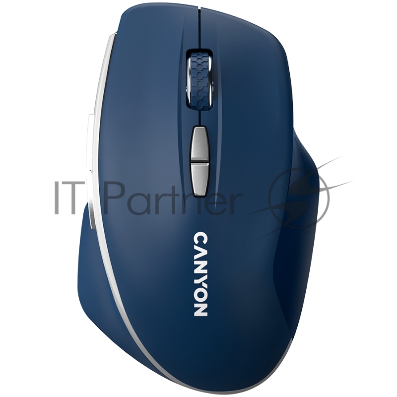 Мышь CANYON MW-21, 2.4 GHz Wireless mouse ,with 7 buttons, DPI 800/1200/1600, Battery: AAA*2pcs,Blue,72*117*41mm, 0.075kg
