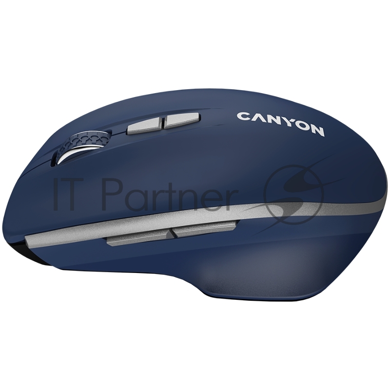 Мышь CANYON MW-21, 2.4 GHz Wireless mouse ,with 7 buttons, DPI 800/1200/1600, Battery: AAA*2pcs,Blue,72*117*41mm, 0.075kg