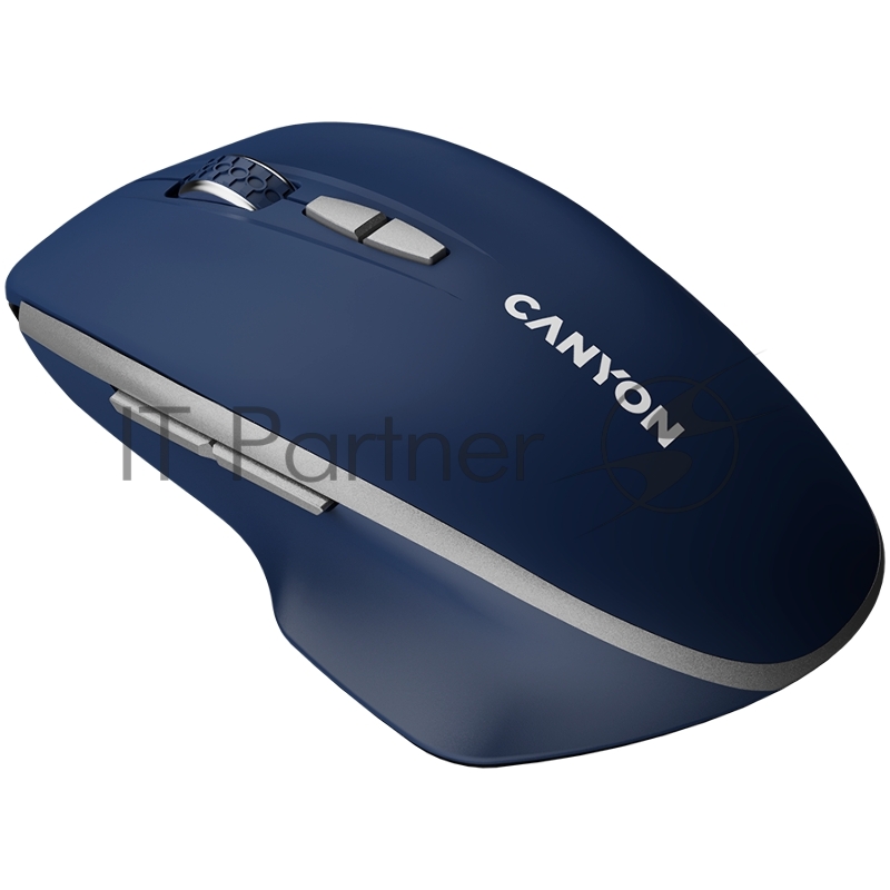 Мышь CANYON MW-21, 2.4 GHz Wireless mouse ,with 7 buttons, DPI 800/1200/1600, Battery: AAA*2pcs,Blue,72*117*41mm, 0.075kg