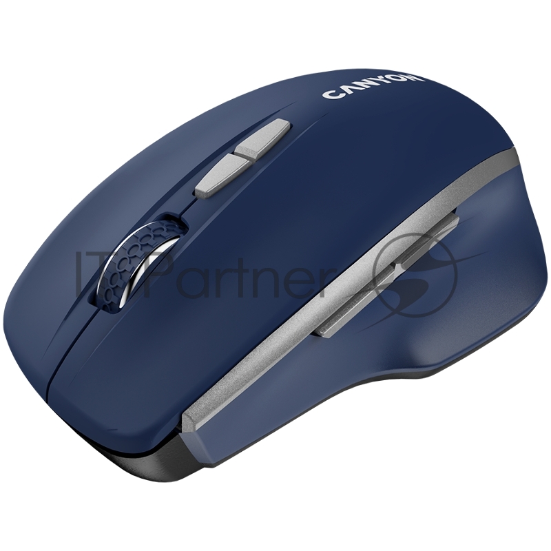 Мышь CANYON MW-21, 2.4 GHz Wireless mouse ,with 7 buttons, DPI 800/1200/1600, Battery: AAA*2pcs,Blue,72*117*41mm, 0.075kg