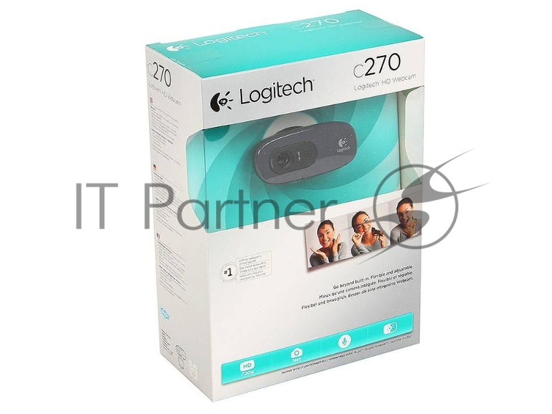 Цифровая камера Logitech Webcam HD Pro C270, 3MP, 1280x720, Rtl