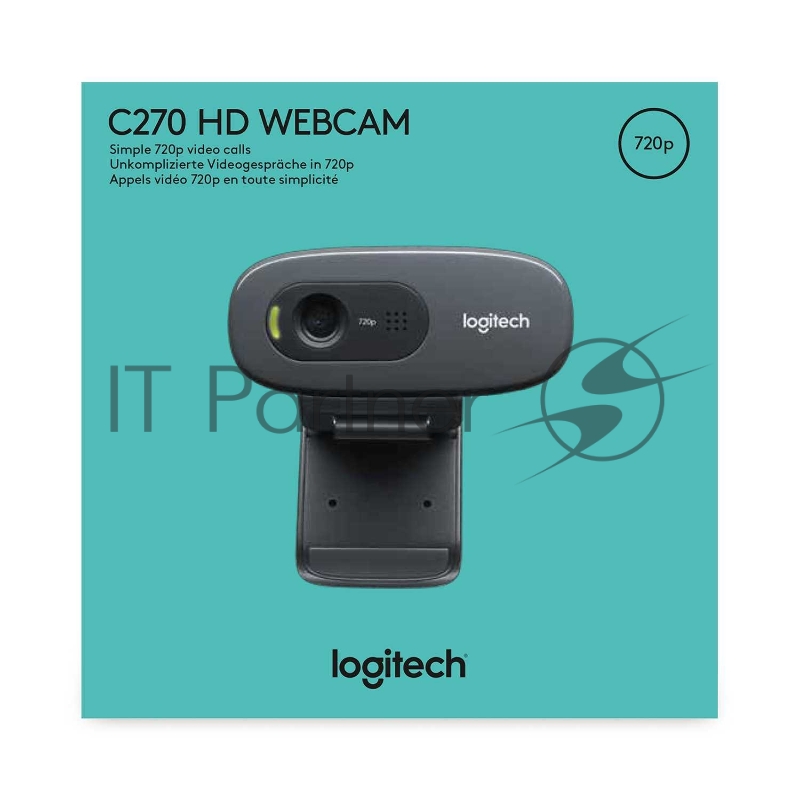 Цифровая камера Logitech Webcam HD Pro C270, 3MP, 1280x720, Rtl