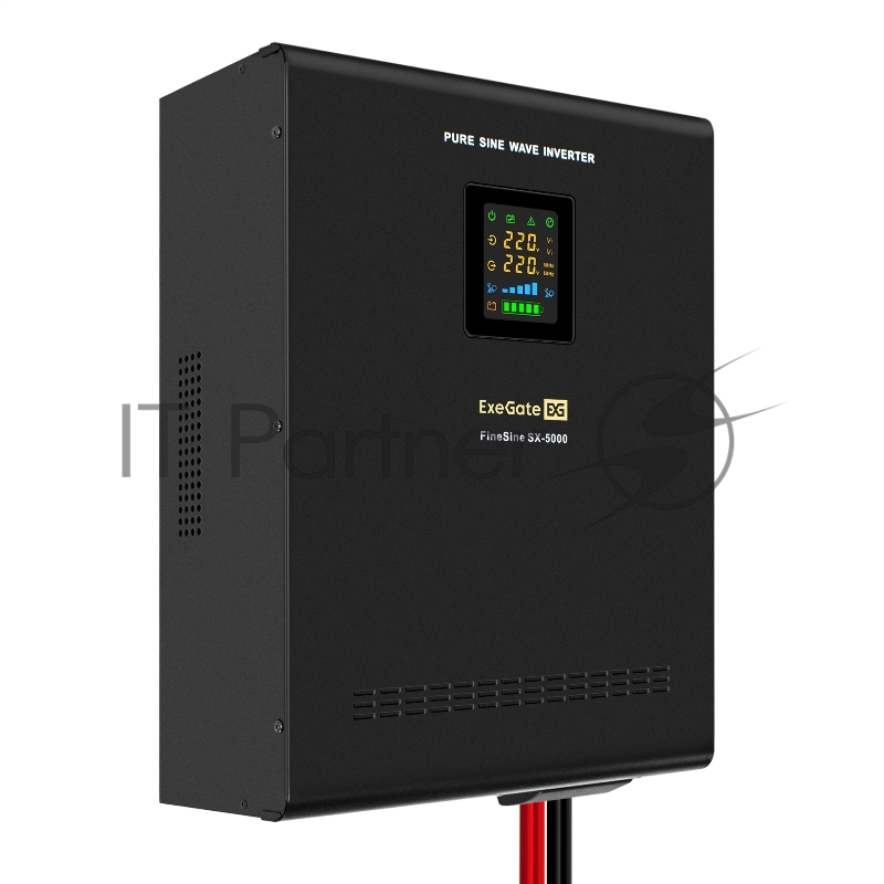 ИБП (инвертор, синус, для котла, настенный) ExeGate FineSine SX-5000.LCD.AVR.2SH.T <5000VA/3500W, чистая синусоида, цветной LCD-дисплей, AVR, 2*Schuko+клеммы, линейно-интерактивный, внешняя батарея 48В до 200Ач (поставляется отдельно), крепление наст