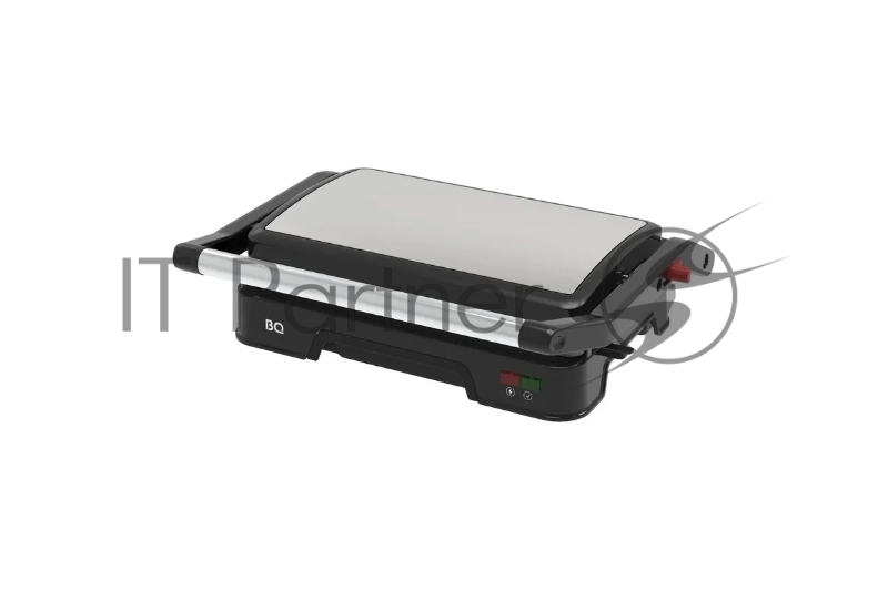 Электрический гриль BQ GR1005 Metallic-Black. Мощность: 1000Вт / Антипригарное покрытие /Индикаторы работы и нагрева / Термоизолированная ручка для безопасного использования /Крышка прибора открывается на 180 градусов увеличивая рабочую поверхность в