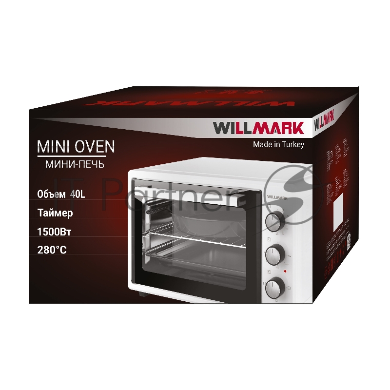 Мини-печь WILLMARK WOF-405W (40л,эмал.внутр.поверх,лампа,т бел., 1500Вт)