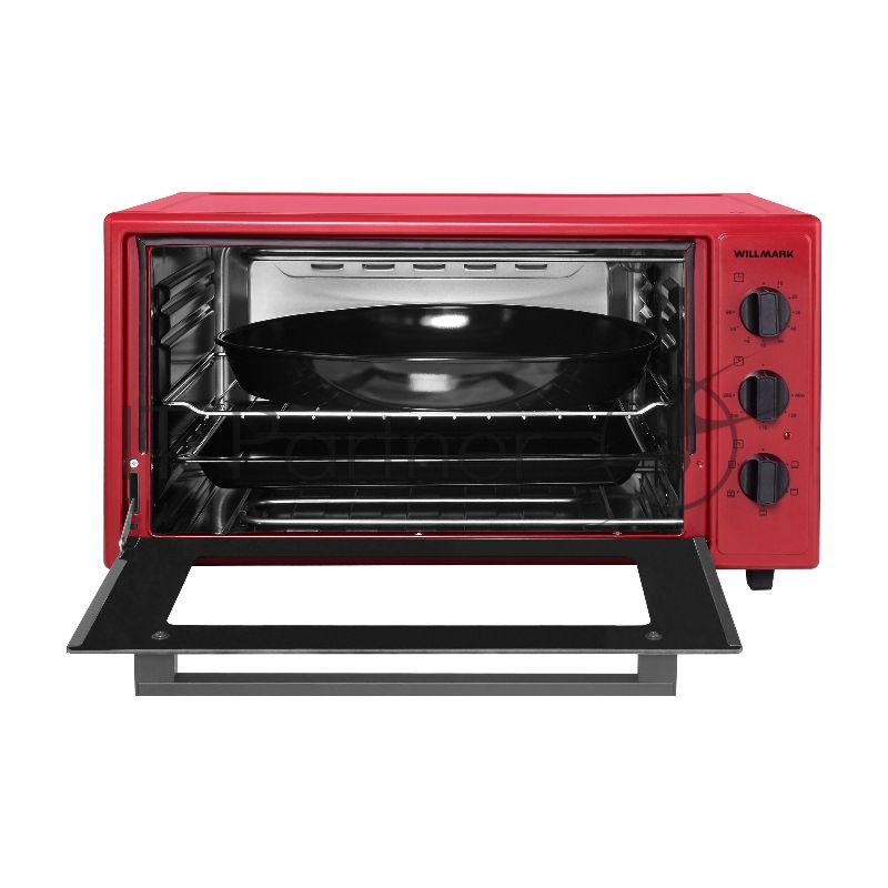 Мини-печь WILLMARK WOF-505R (50л,конвекция,эмал.внутр.пове красн., 1700Вт)