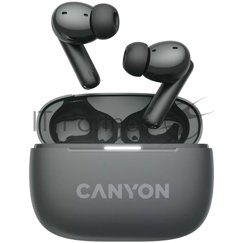 Гарнитура CANYON OnGo TWS-10 ANC+ENC, Bluetooth Headset, microphone, BT v5.3 BT8922F, Frequence Response:20Hz-20kHz, battery Earbud 40mAh*2+Charging case 500mAH, type-C cable length 24cm,size 63.97*47.47*26.5mm 42.5g, Black
