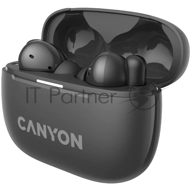 Гарнитура CANYON OnGo TWS-10 ANC+ENC, Bluetooth Headset, microphone, BT v5.3 BT8922F, Frequence Response:20Hz-20kHz, battery Earbud 40mAh*2+Charging case 500mAH, type-C cable length 24cm,size 63.97*47.47*26.5mm 42.5g, Black