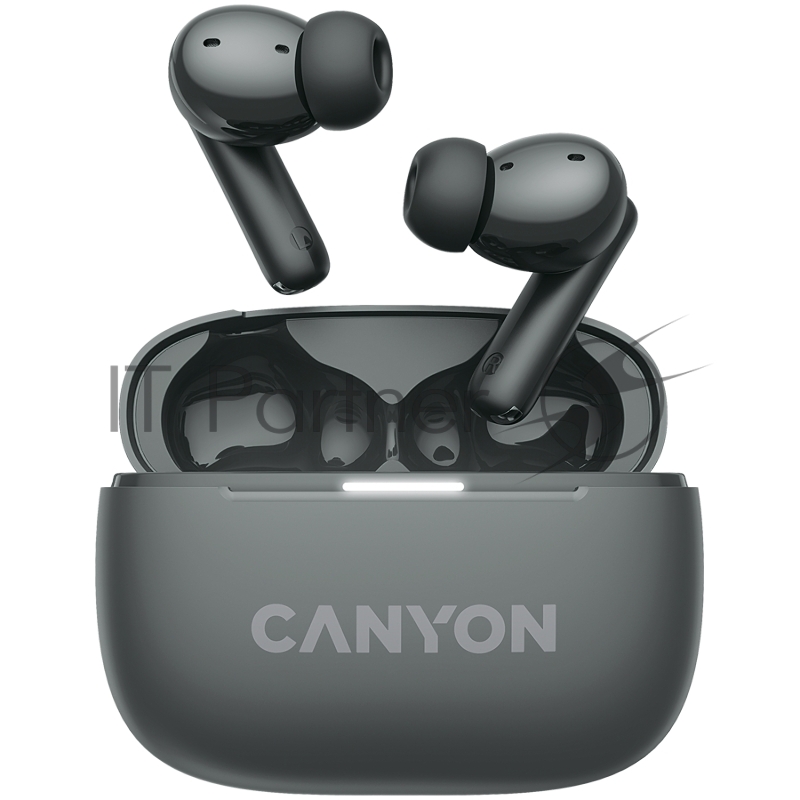 Гарнитура CANYON OnGo TWS-10 ANC+ENC, Bluetooth Headset, microphone, BT v5.3 BT8922F, Frequence Response:20Hz-20kHz, battery Earbud 40mAh*2+Charging case 500mAH, type-C cable length 24cm,size 63.97*47.47*26.5mm 42.5g, Black