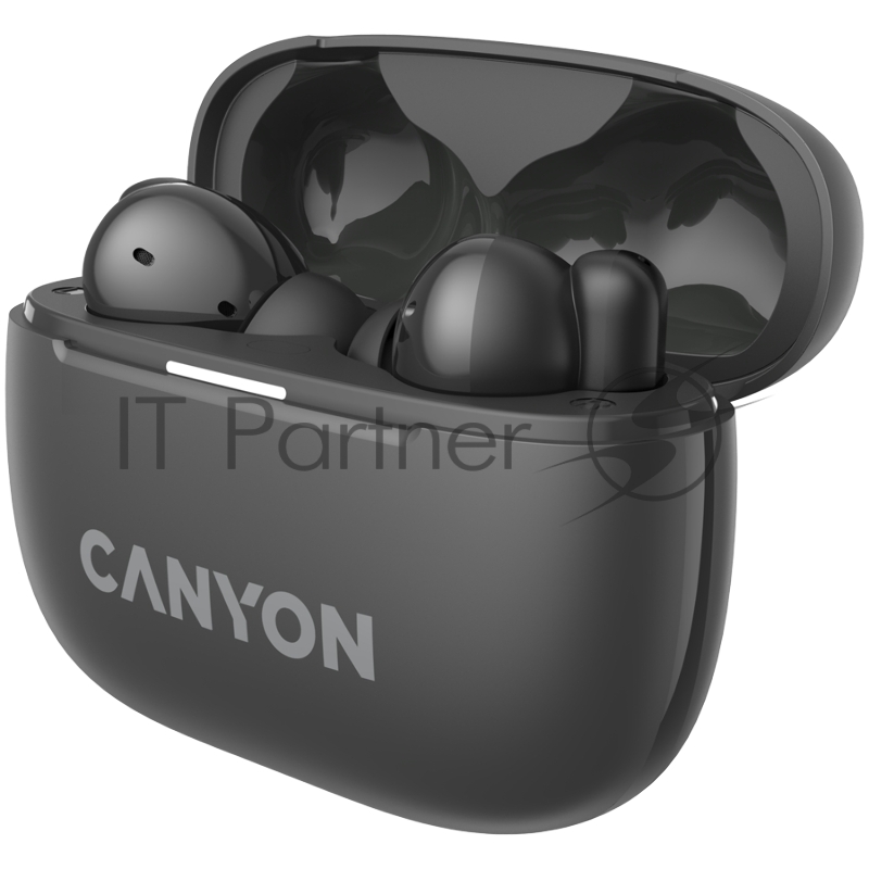 Гарнитура CANYON OnGo TWS-10 ANC+ENC, Bluetooth Headset, microphone, BT v5.3 BT8922F, Frequence Response:20Hz-20kHz, battery Earbud 40mAh*2+Charging case 500mAH, type-C cable length 24cm,size 63.97*47.47*26.5mm 42.5g, Black