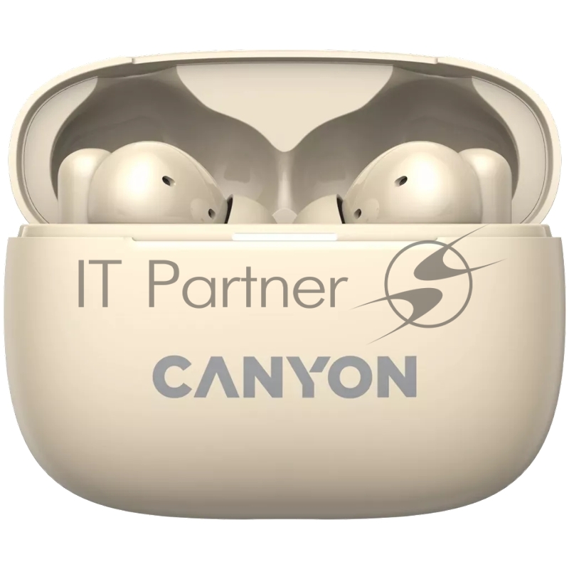 Гарнитура CANYON OnGo TWS-10 ANC+ENC, Bluetooth Headset, microphone, BT v5.3 BT8922F, Frequence Response:20Hz-20kHz, battery Earbud 40mAh*2+Charging case 500mAH, type-C cable length 24cm,size 63.97*47.47*26.5mm 42.5g, Beige