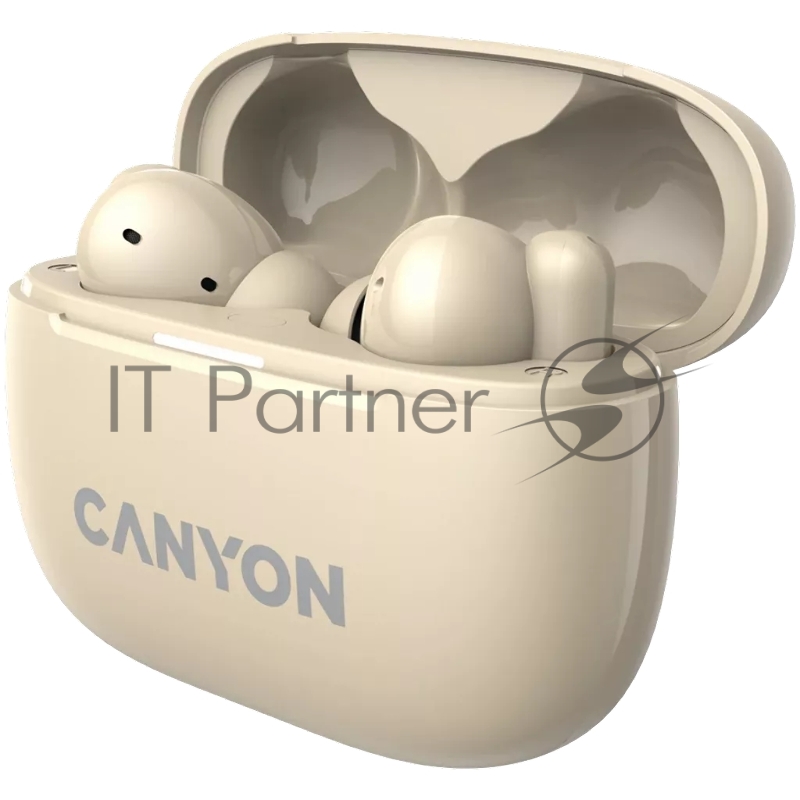 Гарнитура CANYON OnGo TWS-10 ANC+ENC, Bluetooth Headset, microphone, BT v5.3 BT8922F, Frequence Response:20Hz-20kHz, battery Earbud 40mAh*2+Charging case 500mAH, type-C cable length 24cm,size 63.97*47.47*26.5mm 42.5g, Beige