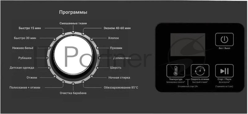 Стиральная машина WILLMARK WMF-6012B (6кг/1200 об.,SLIM,16 реж.,дисплей,A++, гаран. 5лет,бел+чёрн.)