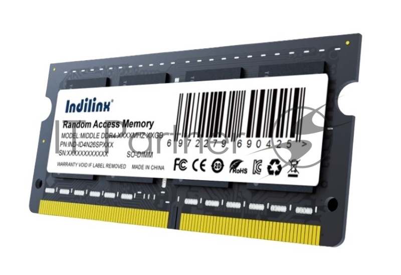 Память SO-DIMM DDR4 8Gb PC25600 3200MHz CL22 Indilinx 1.2V RTL (IND-ID4N32SP08X)