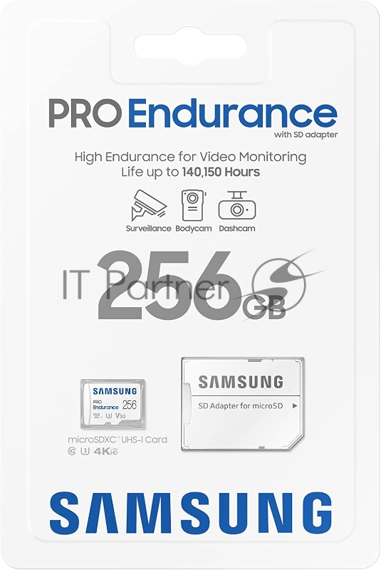 Флеш карта microSDXC 256Gb Samsung PRO ENDURANCE (40/100 Mb/s, adapter) (MB-MJ256KA/APC)
