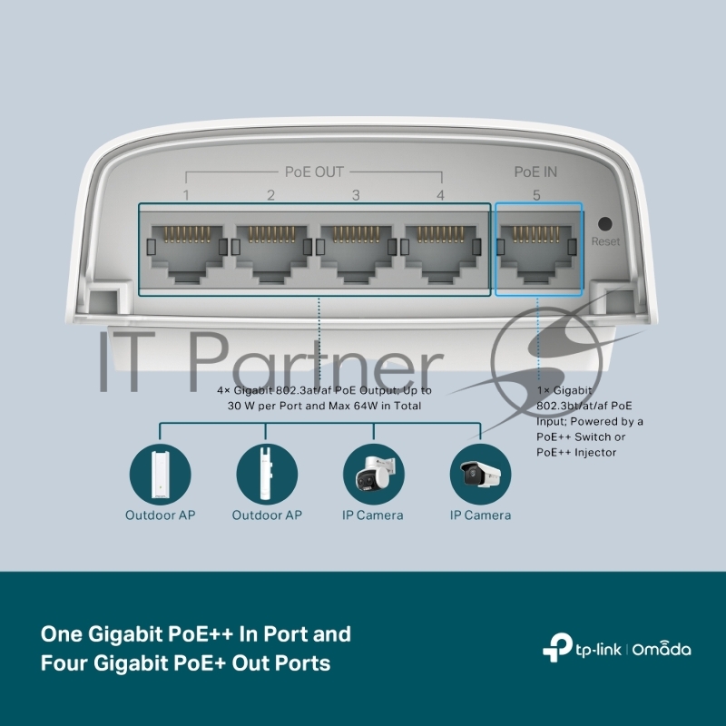 Коммутатор TP-LINK SG2005P-PD 5PORT 1000M POE